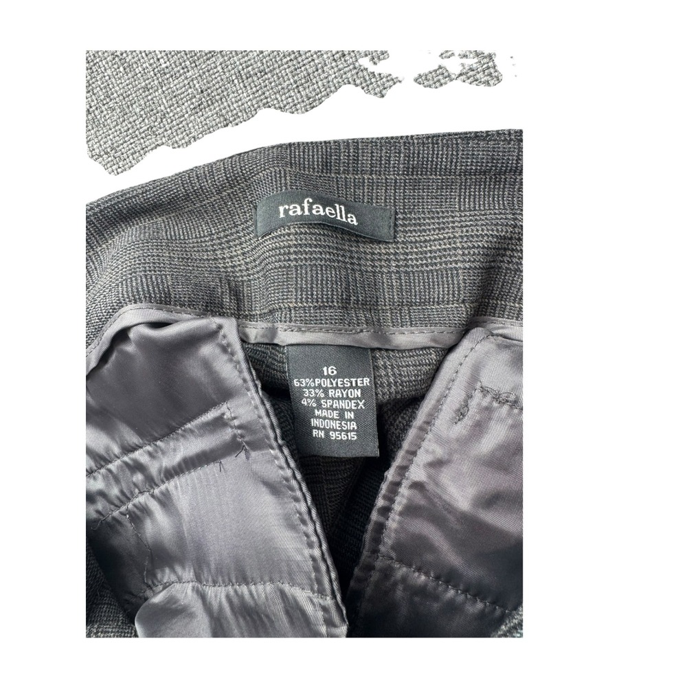 Rafaella Grey Glen Plaid Pant Suit Set Blazer 14 Pants 16 Professional Office - Picture 3 of 11